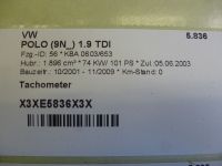 Tachometer 6Q0920800E<br>VW POLO (9N_) 1.9 TDI